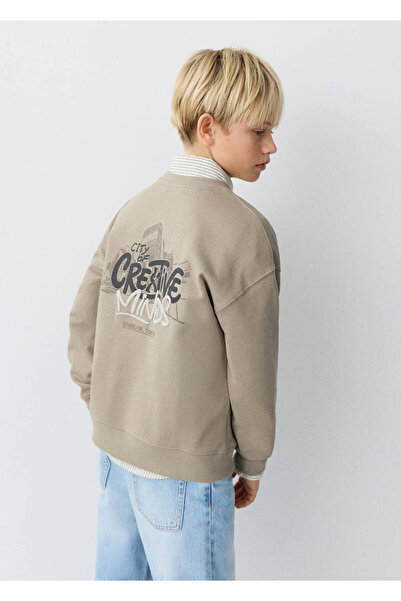 MANGO Kids Desenli pamuklu sweatshirt