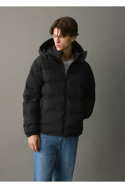Mango Teen Kapüşonlu kapitone anorak