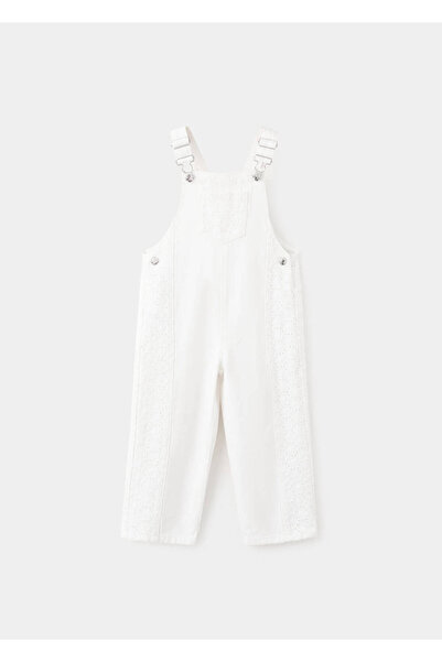 MANGO Baby İşlemeli denim bahçıvan pantolon