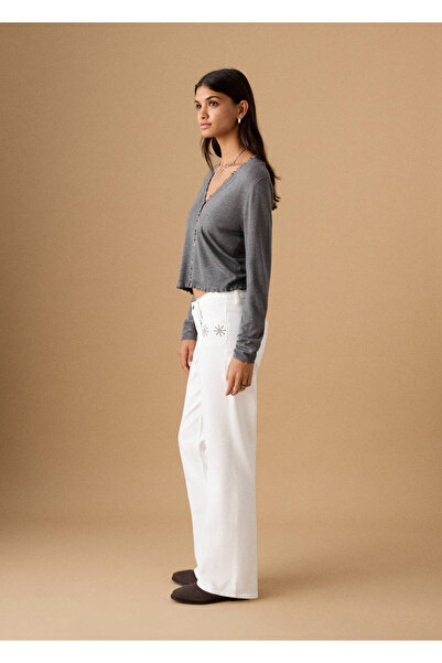 Mango Teen Düz kesim zımba detaylı jean pantolon