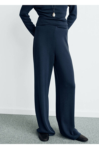 MANGO Woman Beli bağcıklı düz kesim pantolon