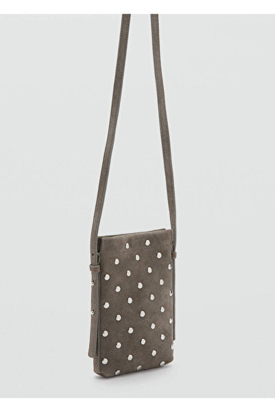 MANGO Woman Zımba detaylı süet telefon kılıfı