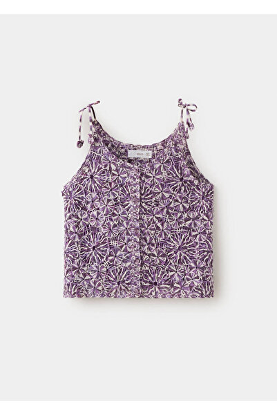 MANGO Kids Kroşe çiçekli bluz