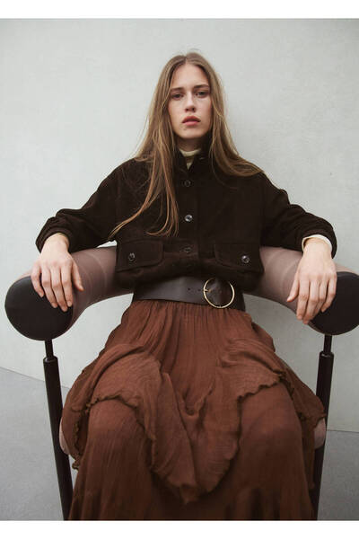 MANGO Woman Volanlı şifon etek