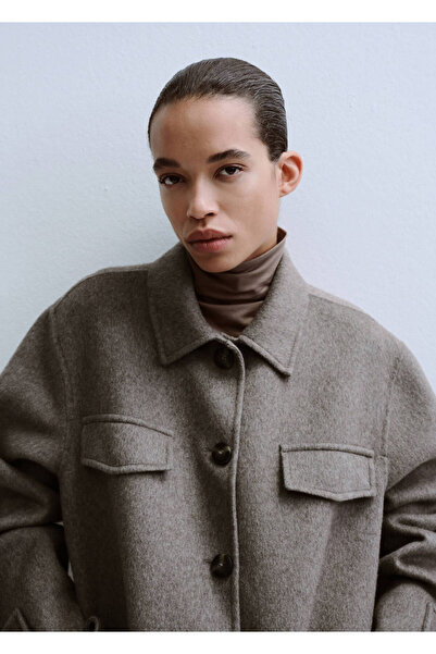 MANGO Woman Cepli yün ceket