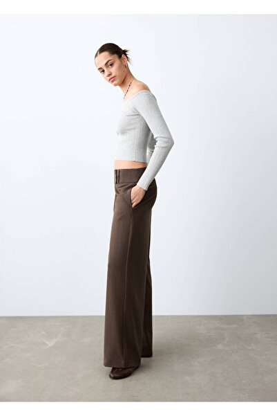 Mango Teen Düz kesim kumaş pantolon