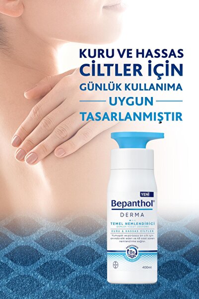 Bepanthol Derma Temel Nemlendirici Losyon 400 Ml Kuru, Hassas Ciltler, Günlük Yoğun Nemlendirici