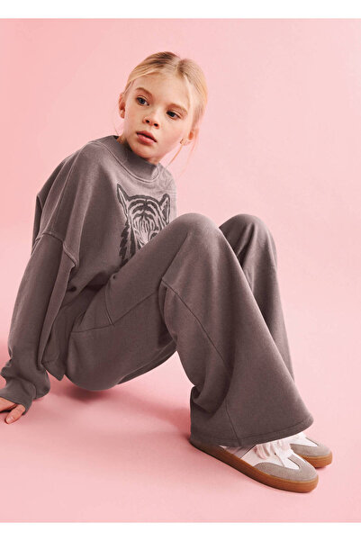 MANGO Kids Pamuklu Wideleg pantolon