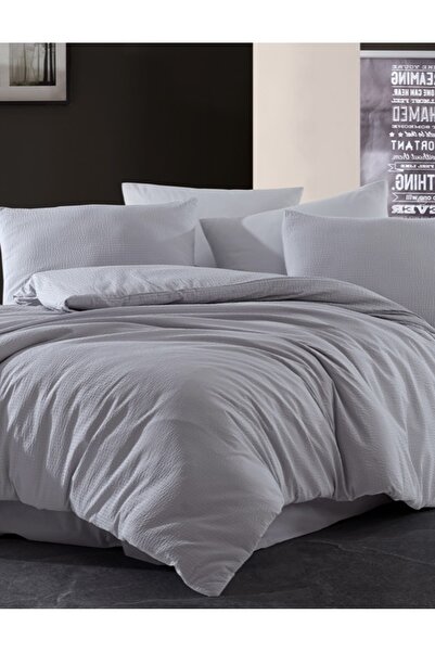 NazeninHome طقم غطاء لحاف مزدوج من القطن بنسبة 100% من Gofre باللون الرمادي |...