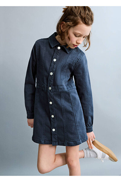 MANGO Kids Kısa denim elbise