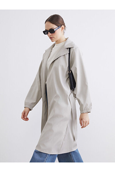 LC Waikiki Peak New Season Double-Breasted Collar Oversize Women's Trench Coat