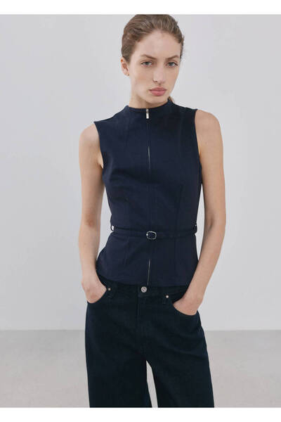 MANGO Woman Fermuarlı yelek