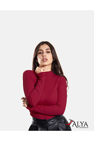 ALYA UNDERWEAR Φούτερ με μισό λαιμό καμιζόλας, ύφασμα με ραβδώσεις, Lycra, Cl...