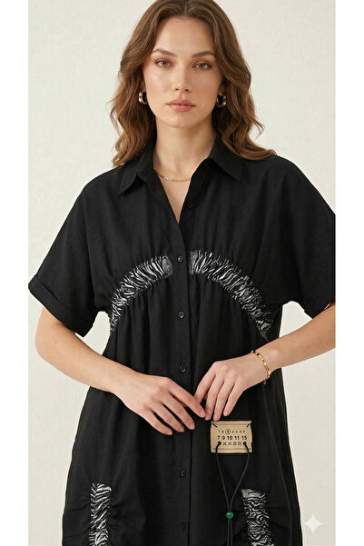 shE tekstil Design Brushed Sports Shirt Dress Short Sleeve