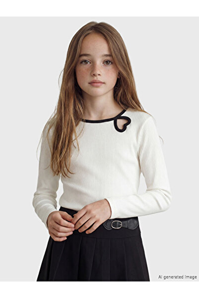 LC Waikiki I Zero Roba Collar Heart Detailed Girls' T-Shirt from Freezen Store