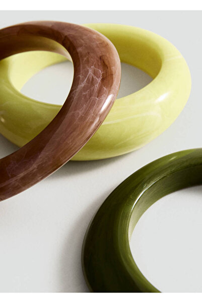 MANGO Woman 3'lü hacimli kombine maksi bilezik seti