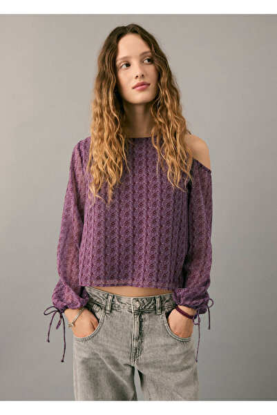 Mango Teen Cut out detaylı desenli bluz