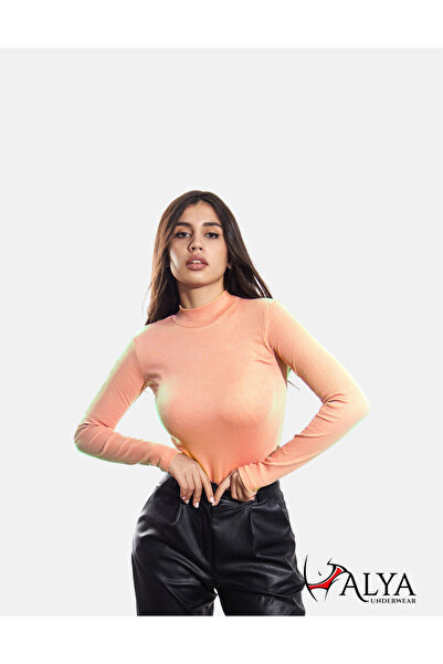 ALYA UNDERWEAR Ribbed Fabric Lycra - Half Throat Cotton Camisole Body Sweatshirt