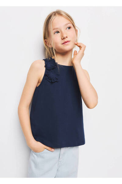 MANGO Kids Kabartmalı çiçek desenli bluz