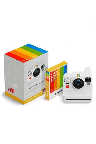 Polaroid Now+ Beyaz generația 3 + pachet de filme color (8 filme)