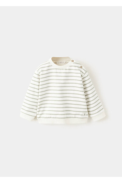 MANGO Baby Çizgili koton sweatshirt