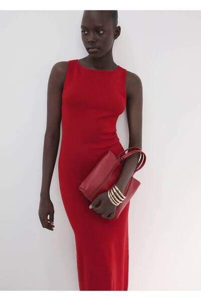 MANGO Woman Dar kesim midi elbise