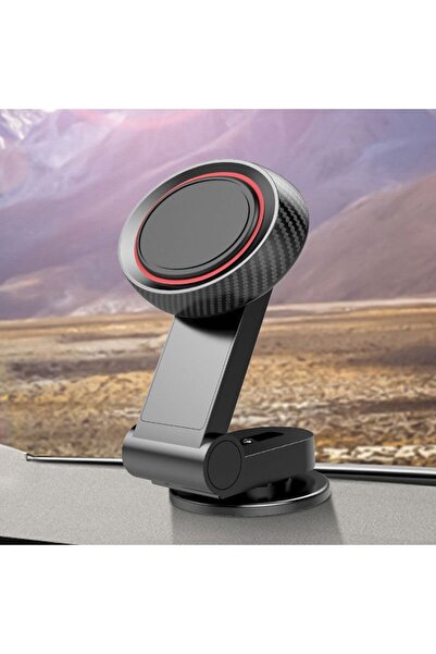 Space Karbon desenli torpido üstü mıknatıslı telefon tutacağı / SYTE176