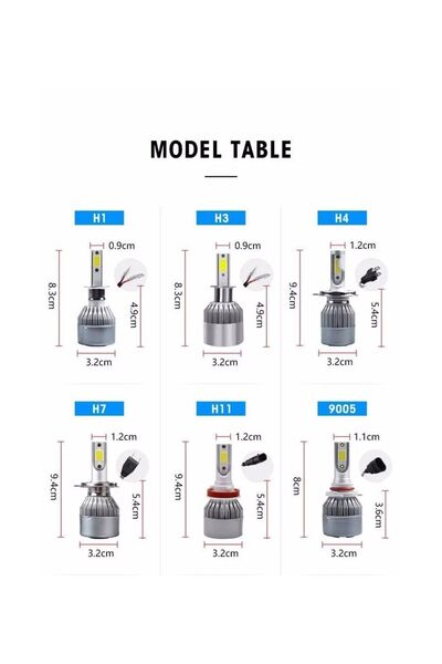 autogp 9005 led xenon far aydınlatma seti şimşek etkili c6 venom