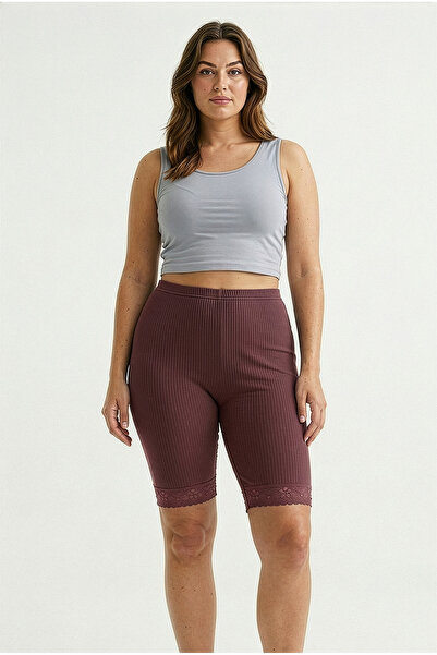 HNX Cotton Corded Textured Lace Leg Women's Tights