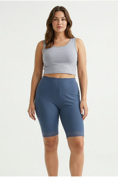 HNX Cotton Corded Textured Lace Leg Women's Tights