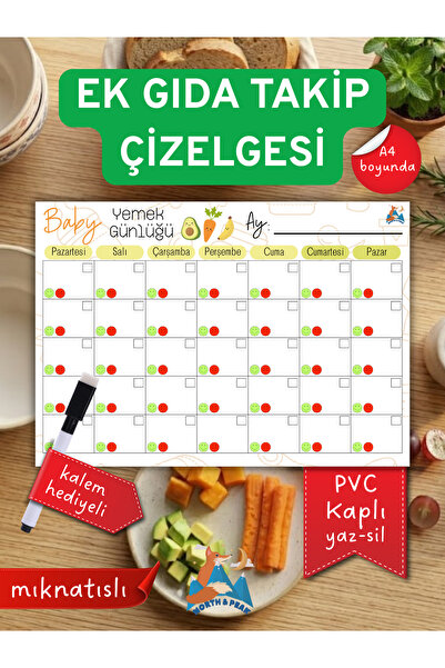 north&peak Baby Supplementary Food Tracking Chart - Weekly Meal Diary & Aller...