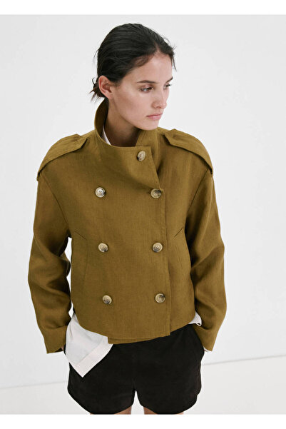 MANGO Woman Huni yaka keten trençkot