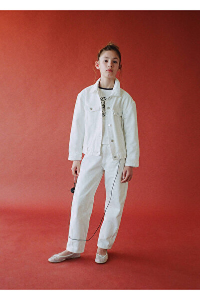 MANGO Kids Orta belli balon jean pantolon