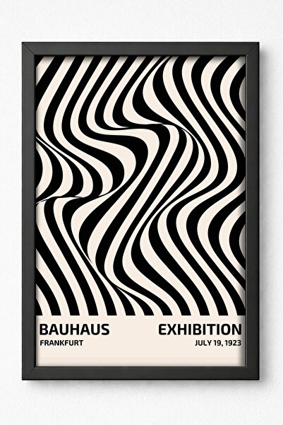 KALİA HOME Bauhaus Exhibition Poster Çerçeveli Tablo – Siyah Beyaz Modern Min...