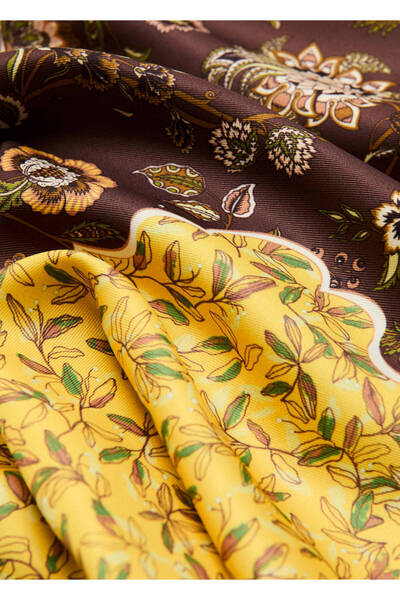 MANGO Woman Desenli saten fular