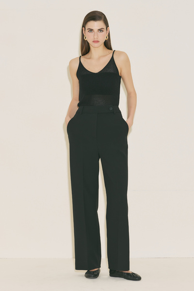 Manuka Κλασικό ίσιο παντελόνι μαύρο