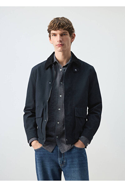 MANGO Man Su geçirmez water-repellent kadife yaka ceket