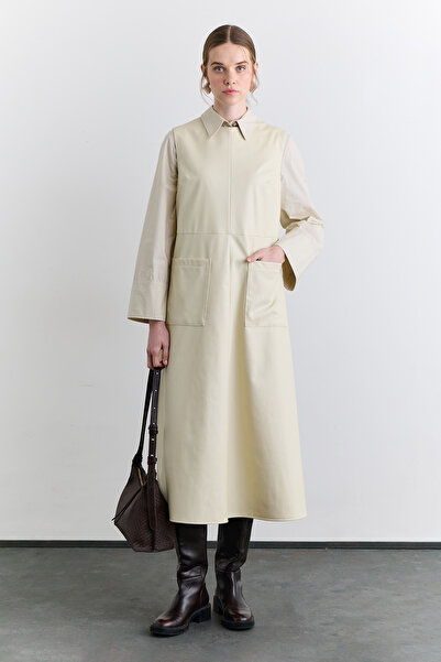 Manuka Short Leather Dress Vanilla