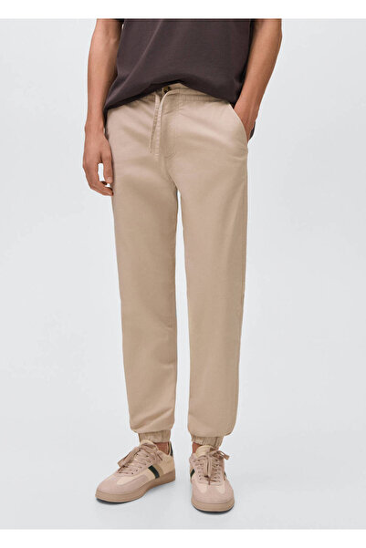 Mango Teen İpli pamuklu jogger pantolon