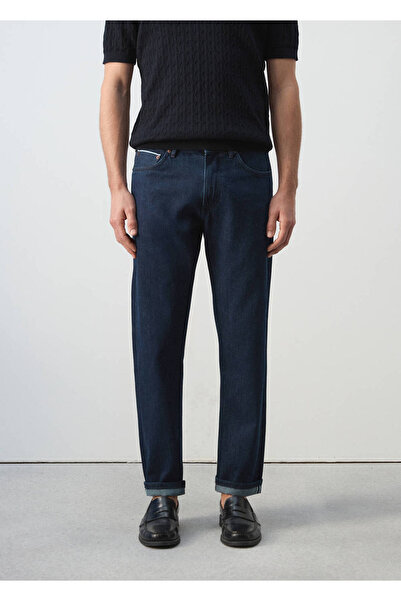 MANGO Man %100 pamuk regular fit cropped jean pantolon