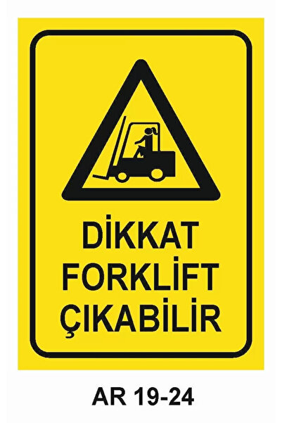 Outdoor One Caution Forklift May Exits Women Figure Work Safety Warning Sign ...