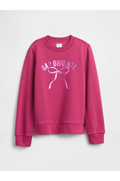 GAP Kız Çocuk Pembe Logo Sweatshirt