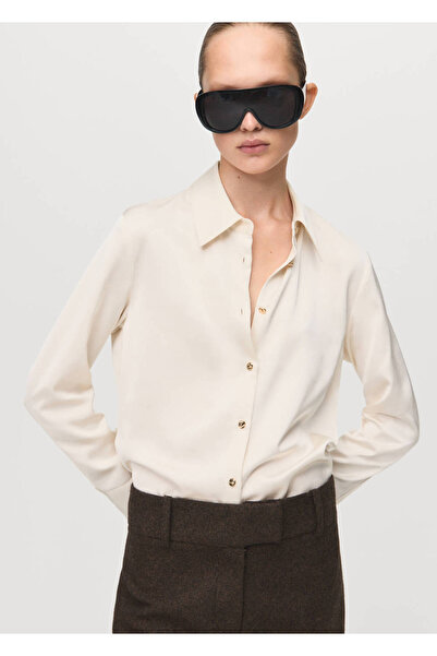 MANGO Woman Saten dökümlü gömlek
