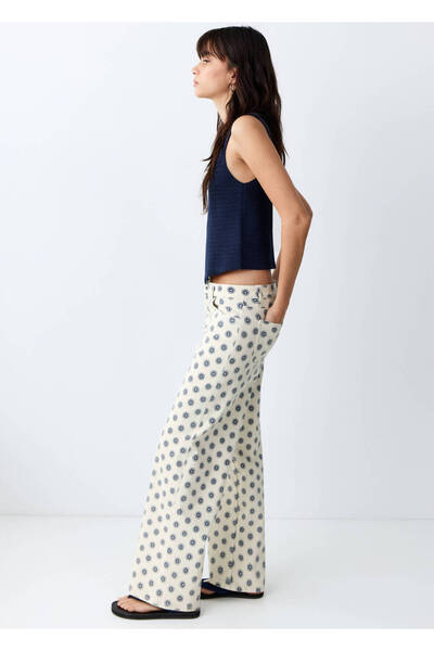 Mango Teen Desenli wideleg jean