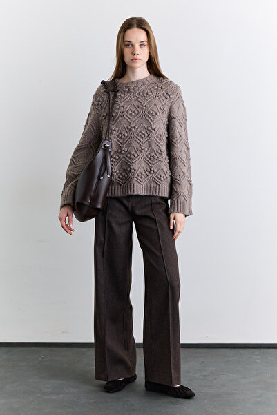 Manuka Openwork Knitted Sweater Mink