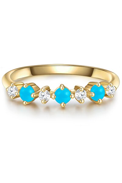 Glanzstücke München Silberring Ring Sterling Silber gelbgold Türkis (rek.) Zi...