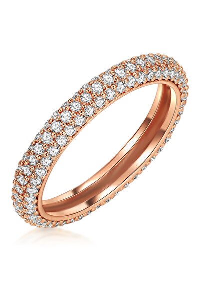 Lulu & Jane Modeschmuckring Ring roségold Zirkonia weiß