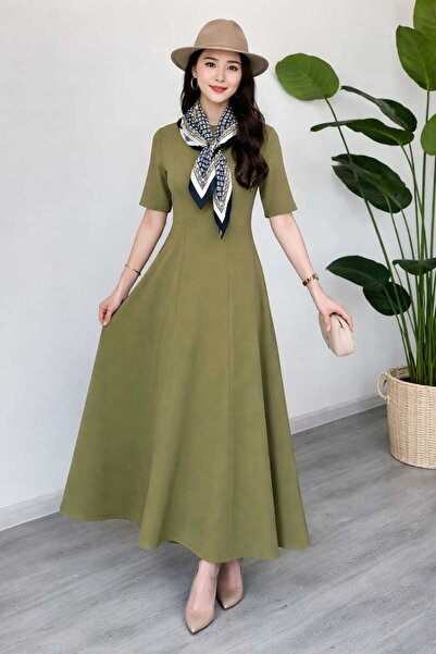 Şamdan Κοντομάνικο μακρύ φόρεμα με φουλάρι