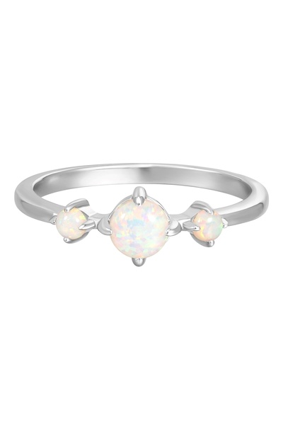 Rafaela Donata Silberring Ring Sterling Silber Opal (synth.) weiß