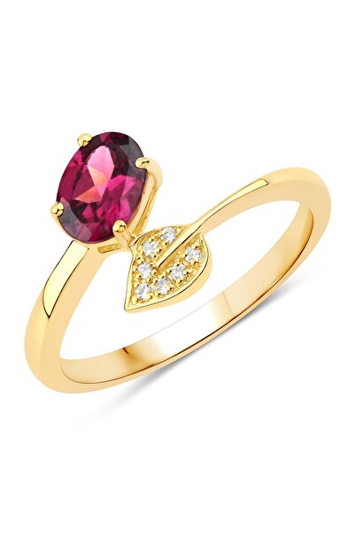 Rafaela Donata Edelsteinring Ring Sterling Silber gelbvergoldet Rhodolith ros...
